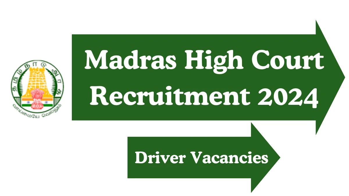 Application For Employment Madras High Court Recruitment 2024 Apply Driver Vacancies at mhc.tn.gov.in - Apply Now