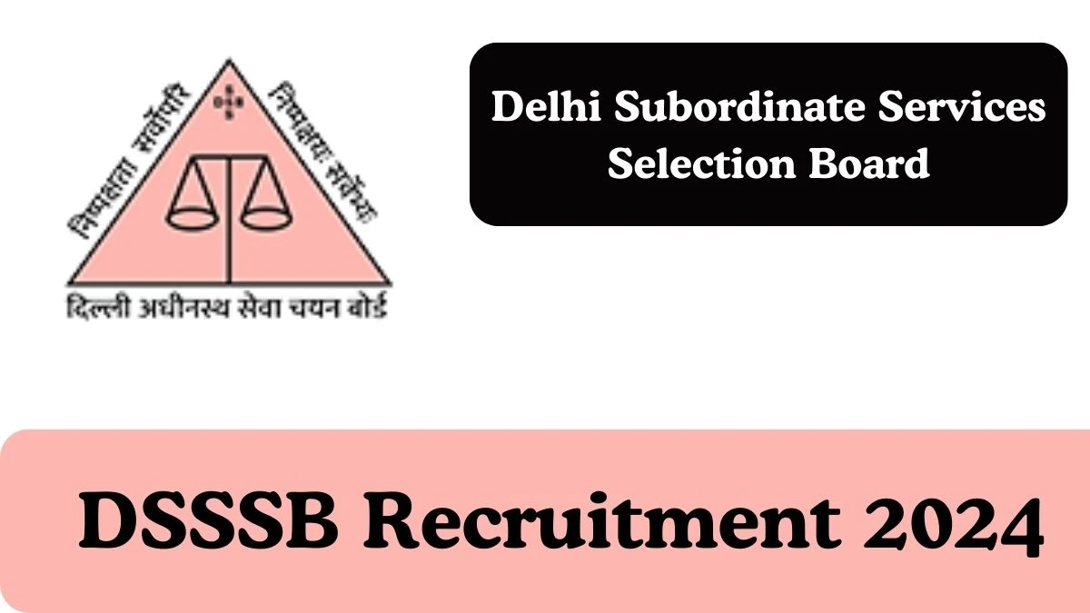DSSSB Recruitment 2024 567 MTS vacancy online application form at dsssb.delhi.gov.in