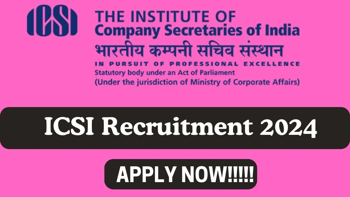 ICSI Recruitment 2024 CRC Executives vacancy, Apply Online at icsi.in