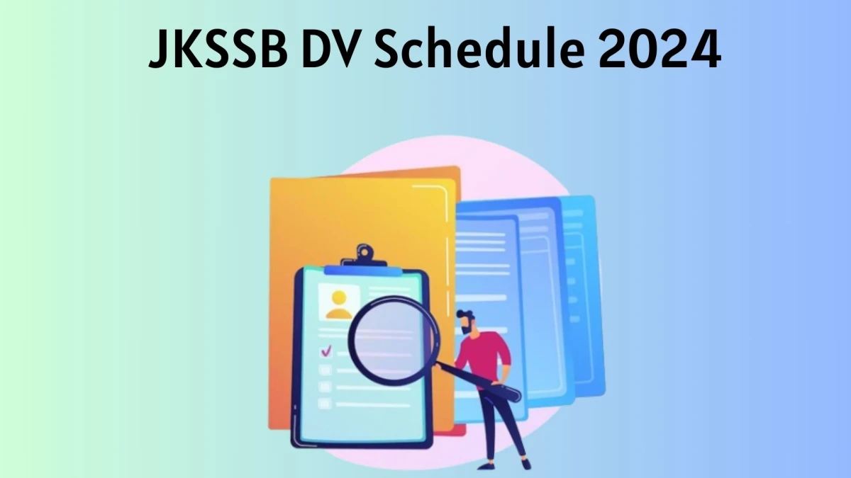 JKSSB DV Schedule 2024: Check Mechanic, Tailor and Other Posts Document Verification Date @ jkssb.nic.in - 11 Jan 2024