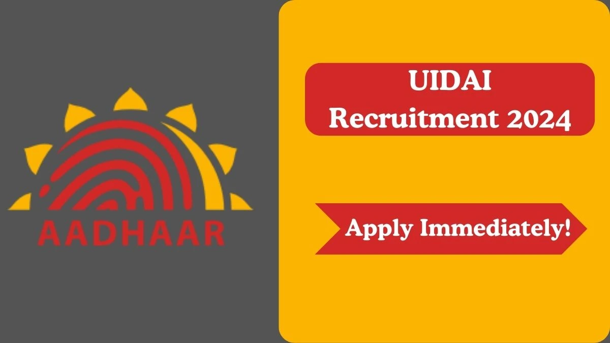 UIDAI Recruitment 2024 Assistant Section Officer vacancy online application form at uidai.gov.in - News