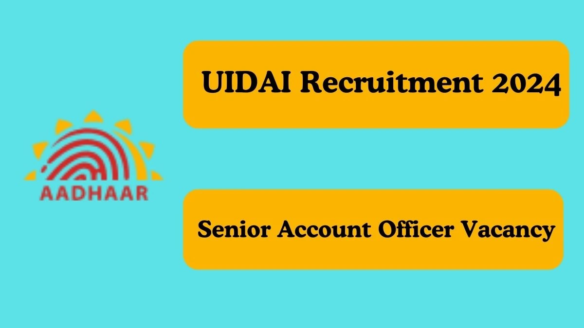 UIDAI Recruitment 2024 Senior Account Officer, Accountant, More vacancy, Apply at uidai.gov.in