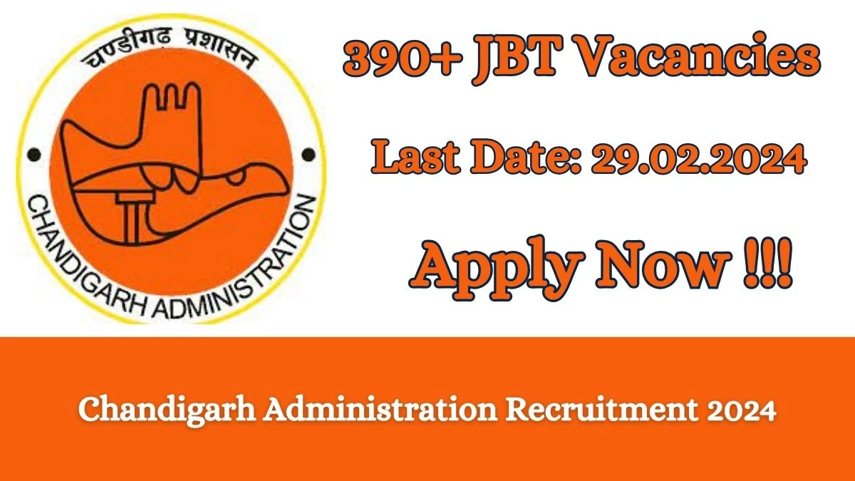 Chandigarh Administration Recruitment 2024 Apply online now for 396 Junior Basic Teacher Job Vacancies Notification 26.02.2024