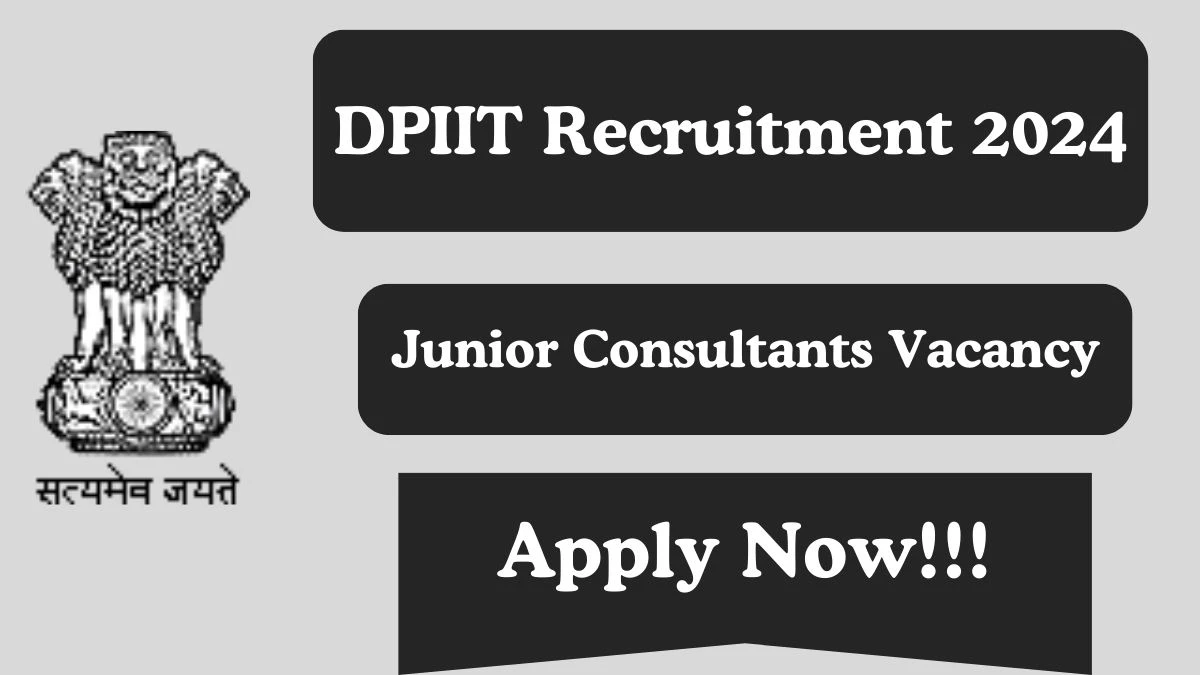 DPIIT Recruitment 2024 Apply for Junior Consultants DPIIT Vacancy at dpiit.gov.in