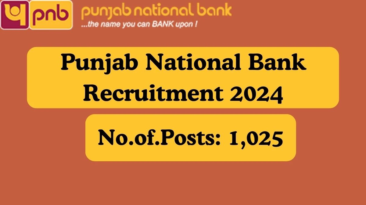 Punjab National Bank Recruitment 2024 Apply for 1,025 Specialist Officers PNB Vacancy online at pnbindia.in