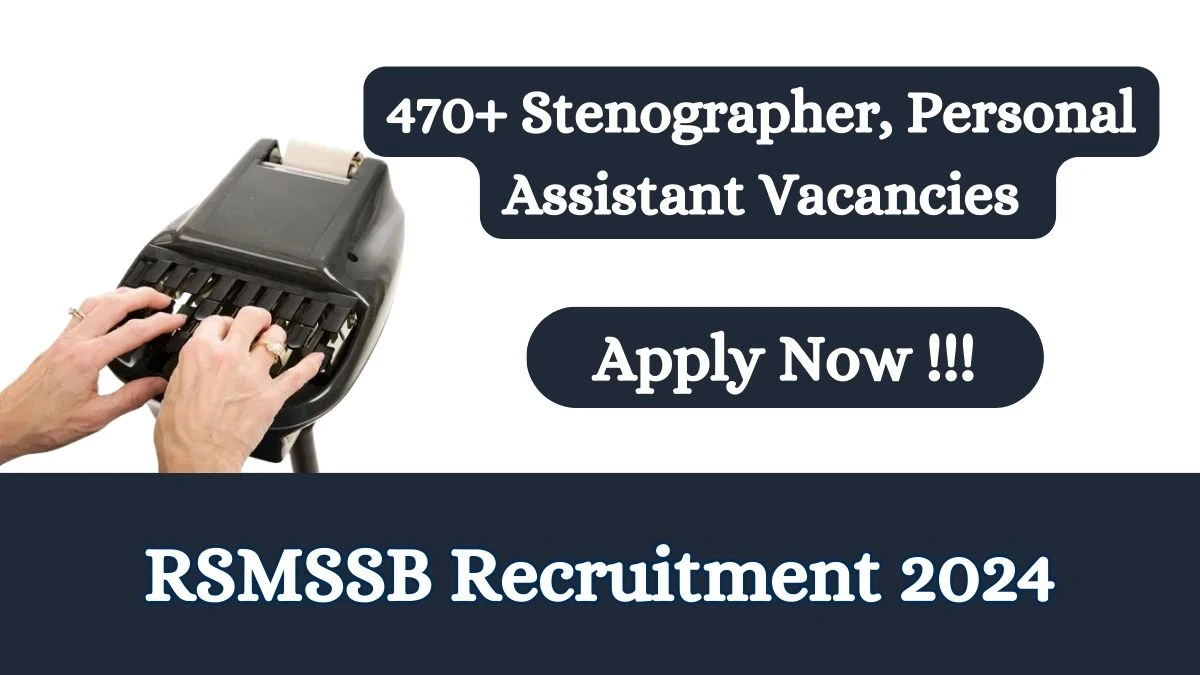 RSMSSB Recruitment 2024 Apply online now for 474 Stenographer, Personal Assistant Job Vacancies Notification 28.02.2024