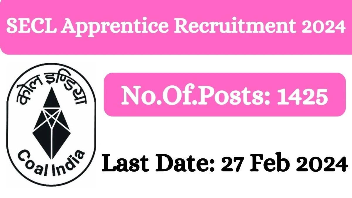 SECL Recruitment 2024 Apprentice vacancy, Apply at secl-cil.in