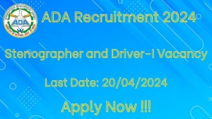 ADA Recruitment 2024 - Latest Stenographer and Driver-I Vacancies on 27 March 2024 ADA Recruitment 2024 - Latest Stenographer and Driver-I Vacancies on 27 March 2024