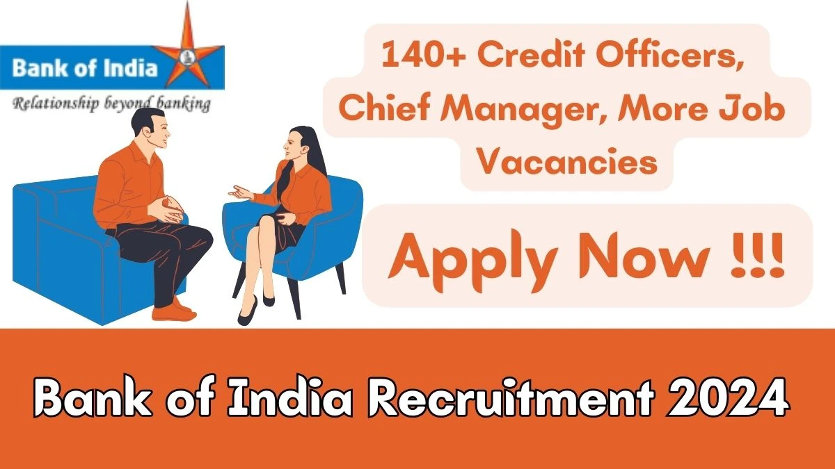 Bank of India Recruitment 2024 - 143 Credit Officers, Chief Manager, More Jobs Updated On 30 March 2024
