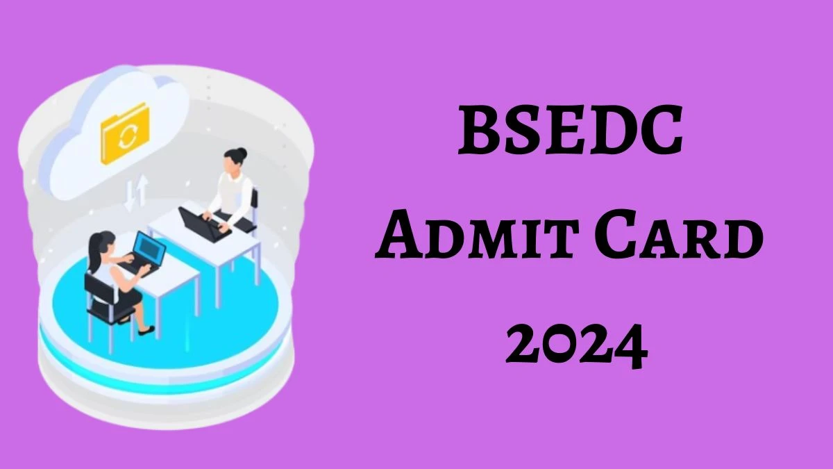 BSEDC Admit Card 2024 will be released Data Entry Operator Check Exam Date, Hall Ticket bsedc.bihar.gov.in - 19 March 2024