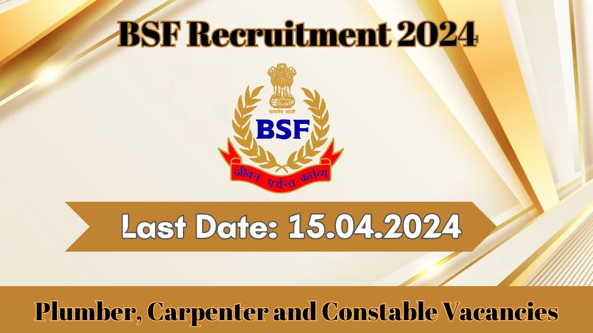 BSF Recruitment 2024, Apply for Latest 38 Vacancies