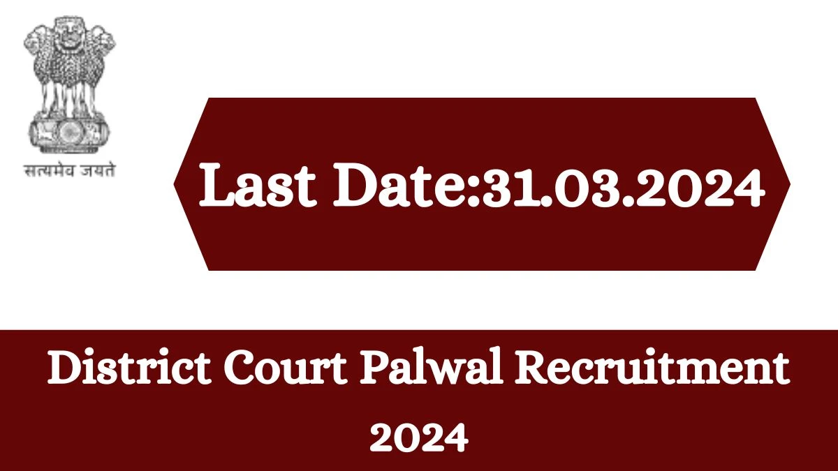 District Court Palwal Recruitment 2024 - Latest Clerk, Stenographer Grade III Vacancies on 15 March 2024