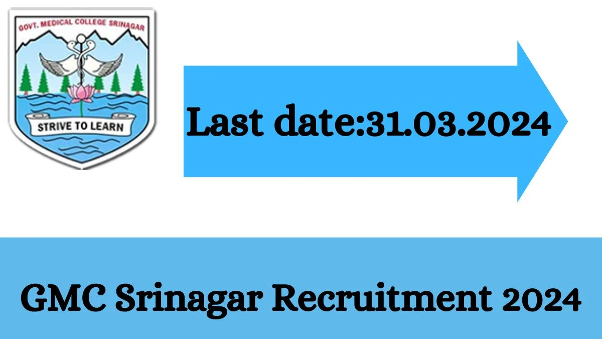 GMC Srinagar Recruitment 2024 - Latest Lab Technician, Data Manager, Infection Control Nurse Vacancies on 25 March 2024