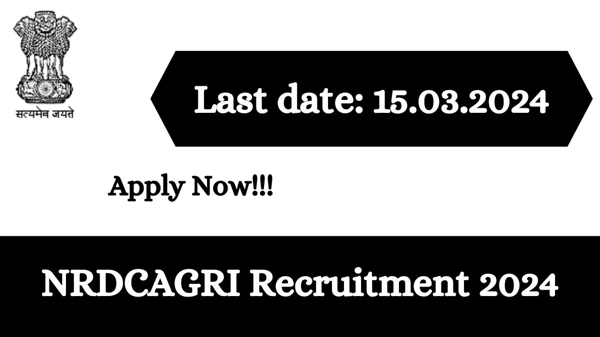 NRDCAGRI Recruitment 2024 - Latest Assistant Soil Surveyor officer and More Vacancies on 13 March 2024