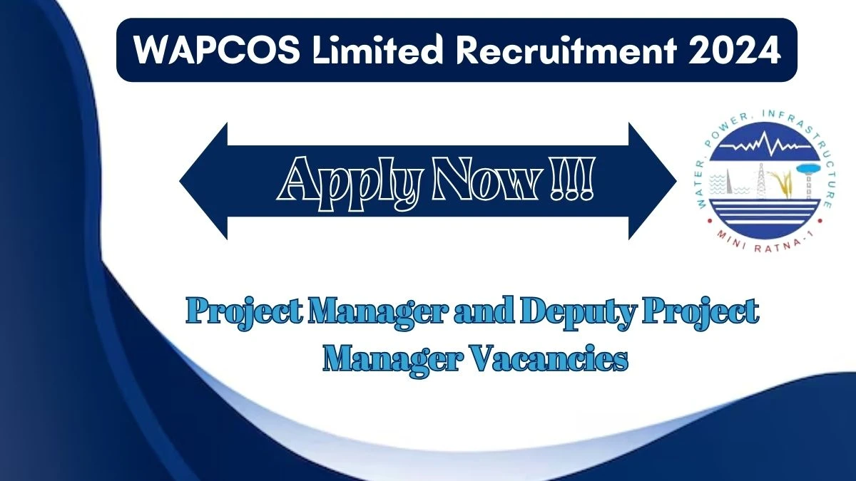 WAPCOS Limited Recruitment 2024 Apply for 04  Project Manager, Deputy Project Manager Jobs @ wapcos.co.in