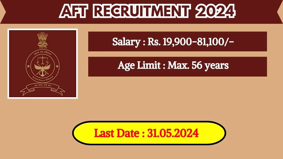 AFT Recruitment 2024 New Opportunity Out, Check Post, Salary, Age, Qualification And Other Vital Details