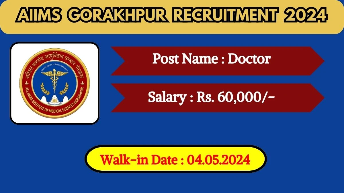 AIIMS Gorakhpur Recruitment 2024 Walk-In Interviews for Doctor on 04.05.2024