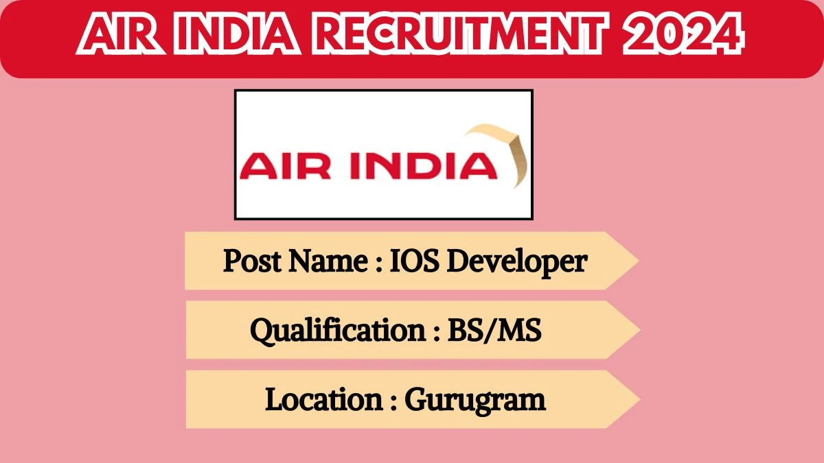 Air India Recruitment 2024 New Notification Out, Check Post, Qualification Details and Application Procedure