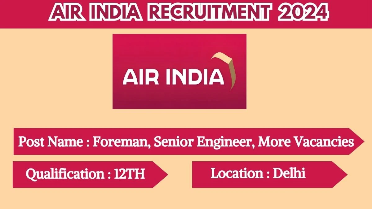 Air India Recruitment 2024 New Opportunity Out, Check Vacancy, Post, Qualification and Application Procedure