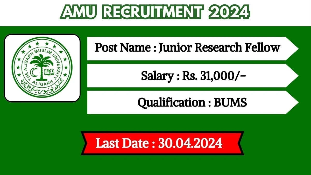 AMU Recruitment 2024 New Notification Out, Check Post, Vacancies, Salary, Qualification Details and How to Apply