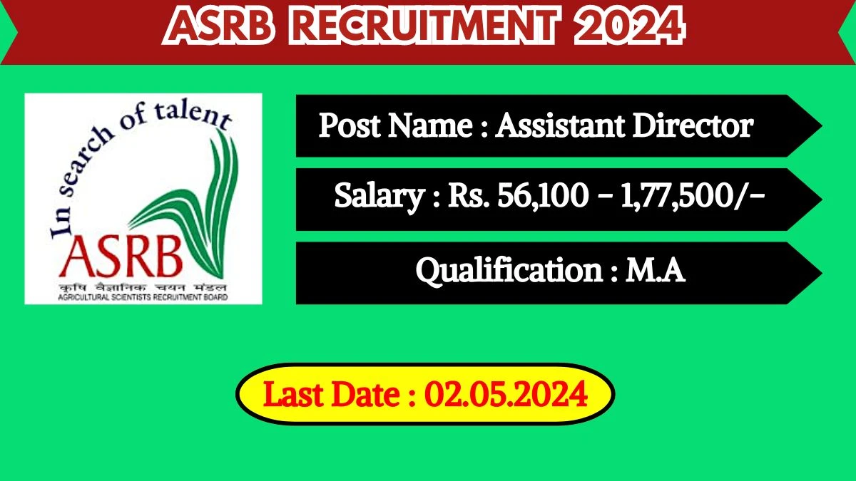 ASRB Recruitment 2024 Monthly Salary Up To 1,77,500, Check Posts, Vacancies, Qualification, Age, Selection Process and How To Apply