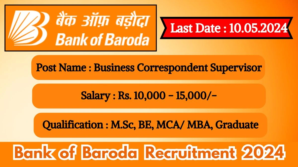Bank of Baroda Recruitment 2024 New Notification Out, Check Post, Vacancies, Salary, Qualification, Age Limit and How to Apply