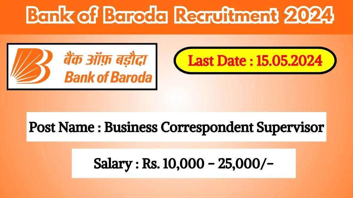 Bank of Baroda Recruitment 2024 New Notification Out, Check Post, Vacancies, Salary, Qualification, Age Limit and How to Apply