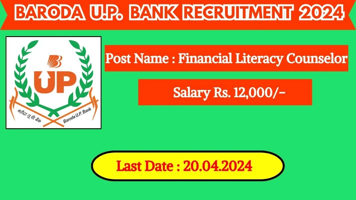 Baroda U.P. Bank Recruitment 2024 New Notification Out, Check Post, Vacancies, Salary, Qualification, Age Limit and How to Apply