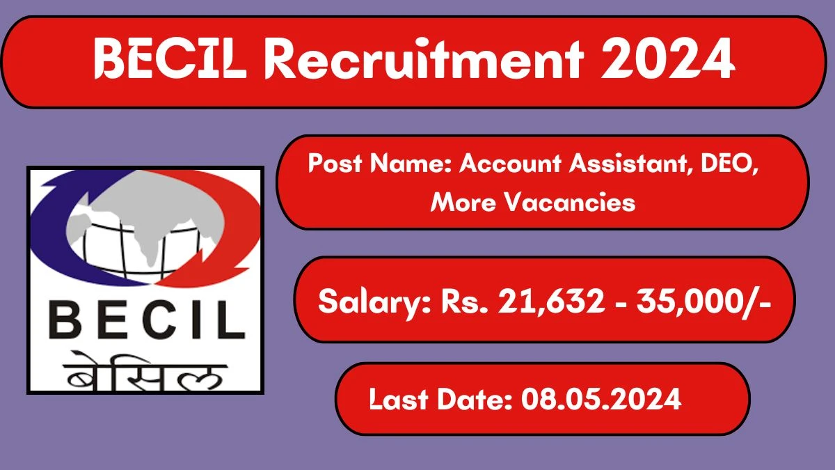 BECIL Recruitment 2024 New Opportunity Out, Check Vacancy, Post, Qualification and Application Procedure