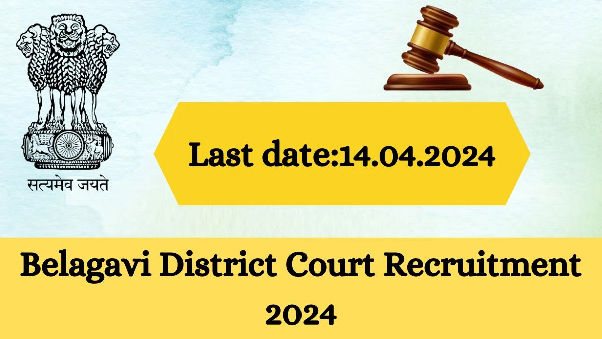 Belagavi District Court Recruitment 2024 - Latest Stenographer-Grade-III, Typist And More Vacancies on 01 April 2024