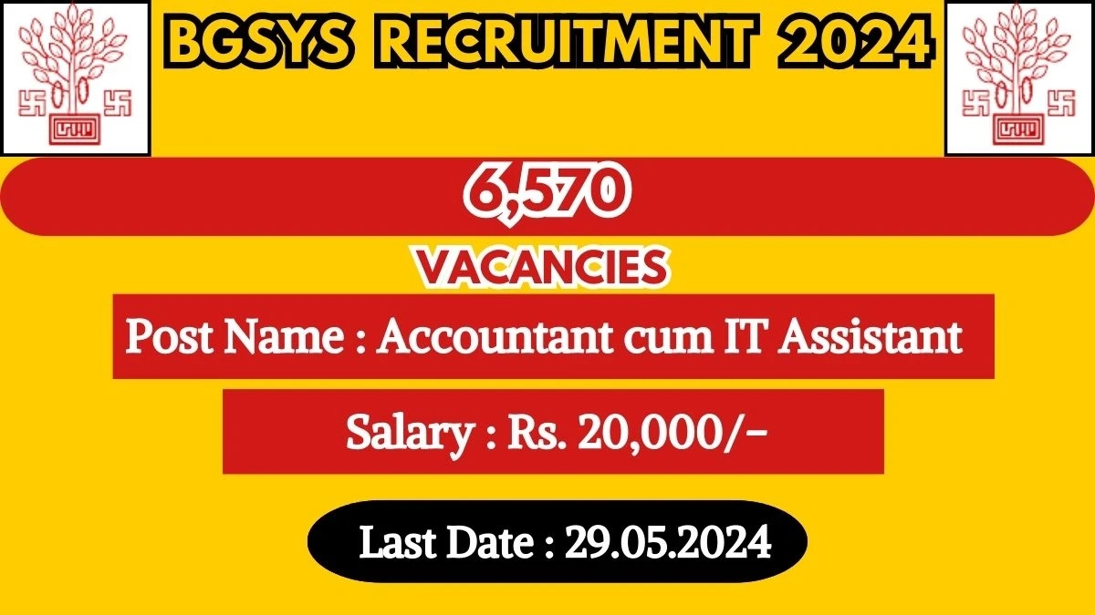 BGSYS Recruitment 2024: 6570 Vacancies, Check Post, Salary, Qualification, Age Limit and How to Apply