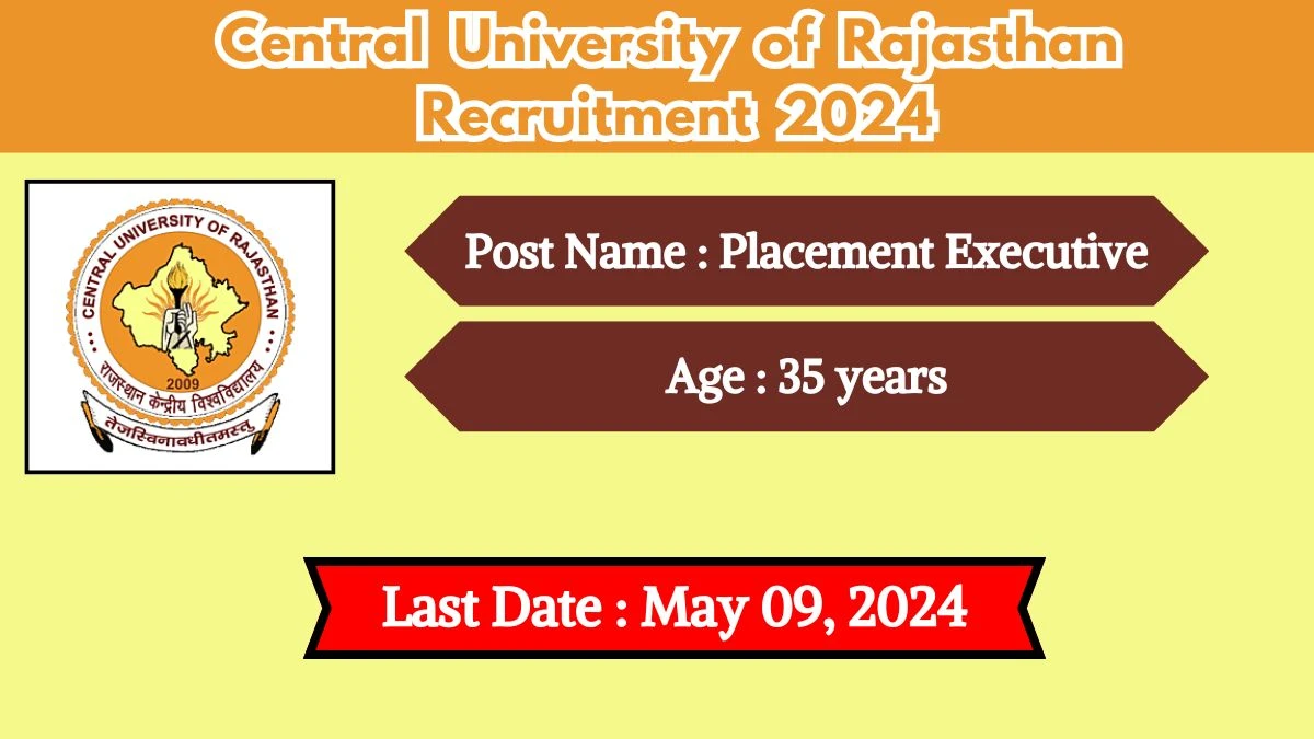 Central University of Rajasthan Recruitment 2024 Check Posts, Salary, Qualification And How To Apply