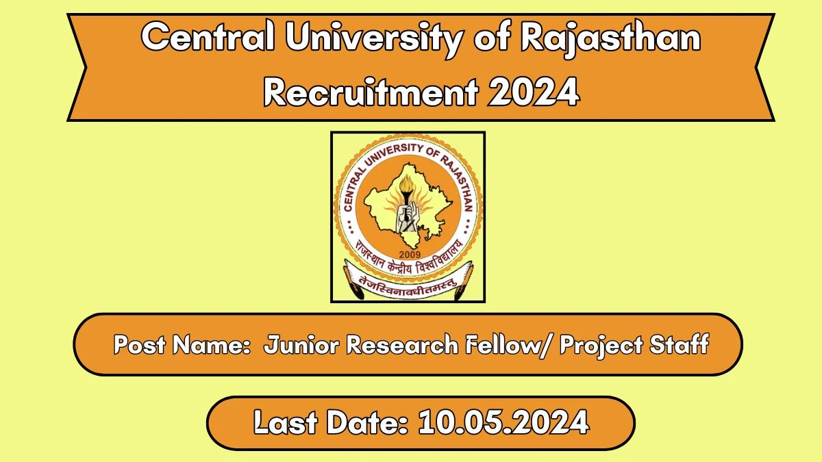 Central University of Rajasthan Recruitment 2024 New Opportunity Out, Check Vacancy, Post, Qualification and Application Procedure