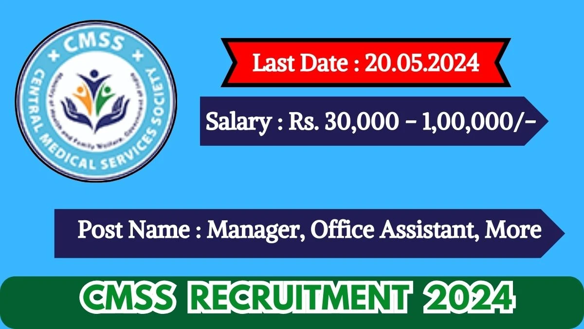CMSS Recruitment 2024 Monthly Salary Up To 1,00,000, Check Posts, Vacancies, Qualification, Age, Selection Process and How To Apply