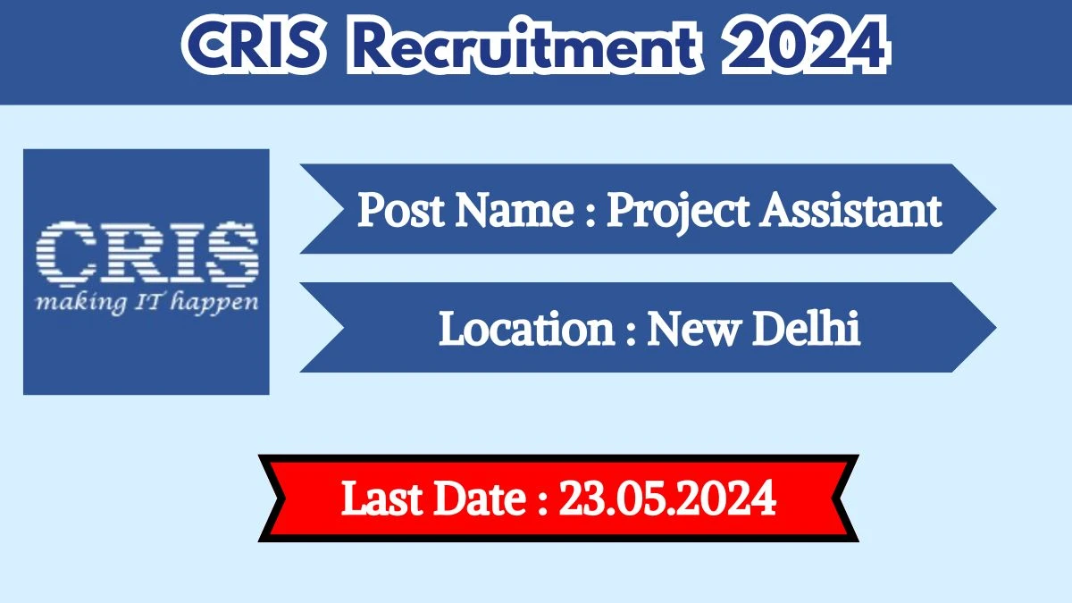 CRIS Recruitment 2024 New Opportunity Out, Check Vacancy, Post, Qualification and Application Procedure