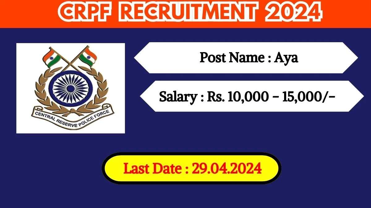 CRPF Recruitment 2024 New Notification Out, Check Post, Vacancies, Salary, Qualification, Age Limit and How to Apply