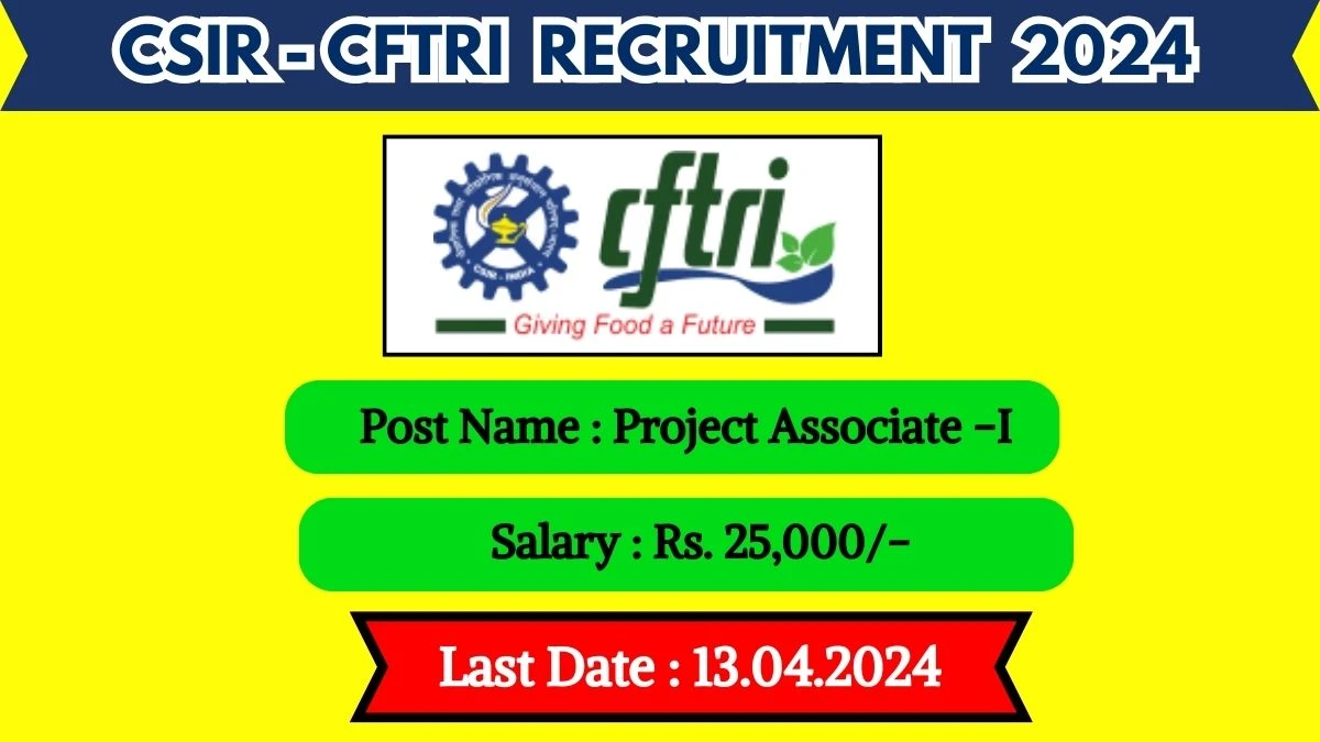 CSIR-CFTRI Recruitment 2024 New Opportunity Out, Check Post, Salary, Age, Qualification And Other Vital Details