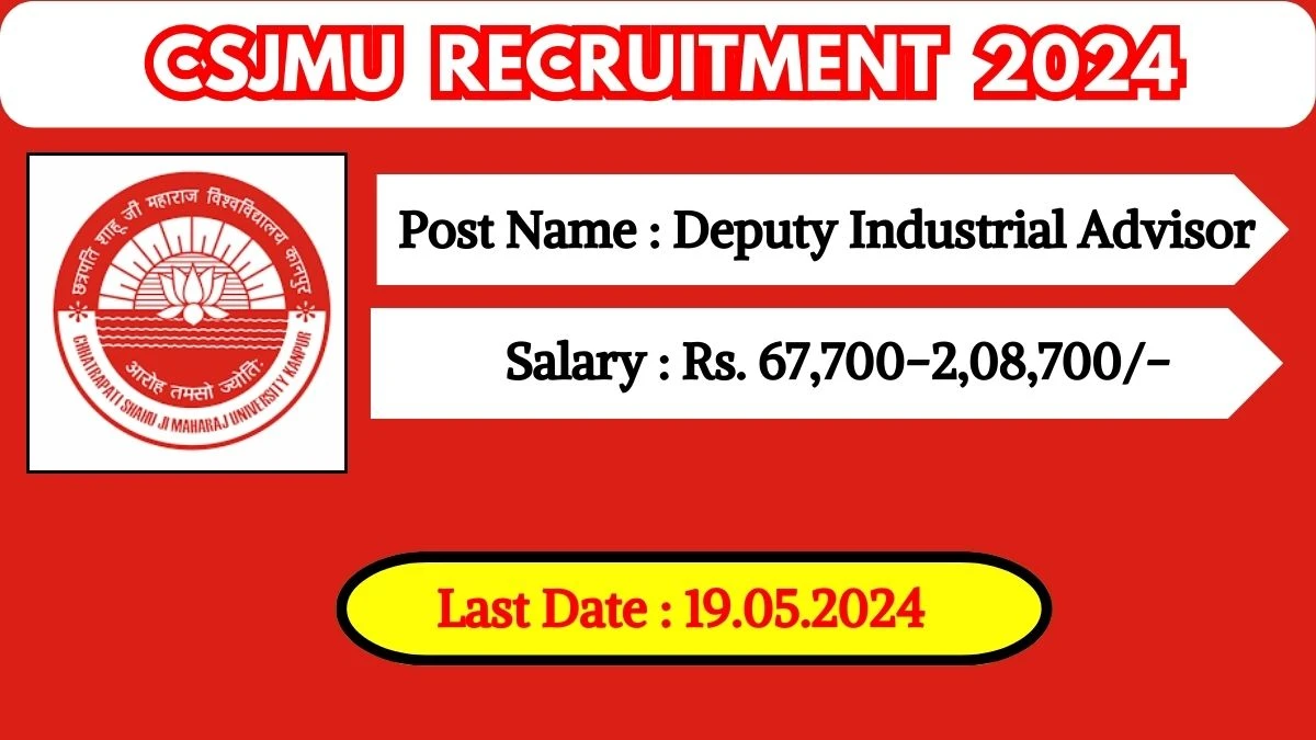 CSJMU Recruitment 2024 Check Post, Educational Qualifications, Place Of Work And Process To Apply