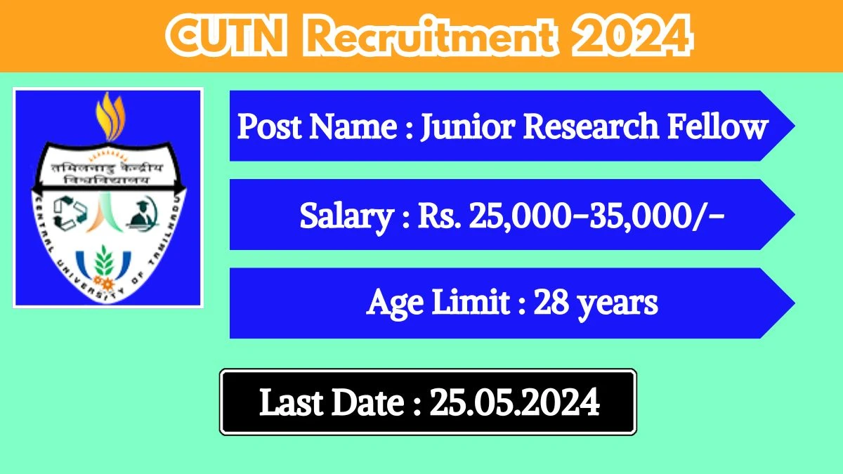 CUTN Recruitment 2024 Check Post, Salary, Age, Qualification And Other Vital Details