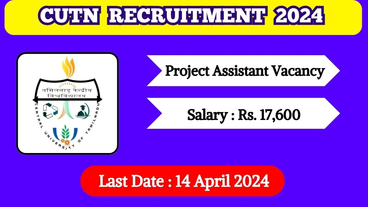 CUTN Recruitment 2024: New Notification Out For 01 Vacancy, Check Post, Age Limit, Qualification, Salary And Other Vital Details