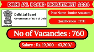 Delhi Jal Board Recruitment 2024 Monthly Salary Up To 63,200, Check Posts, Vacancies, Qualification, Age, Selection Process and How To Apply