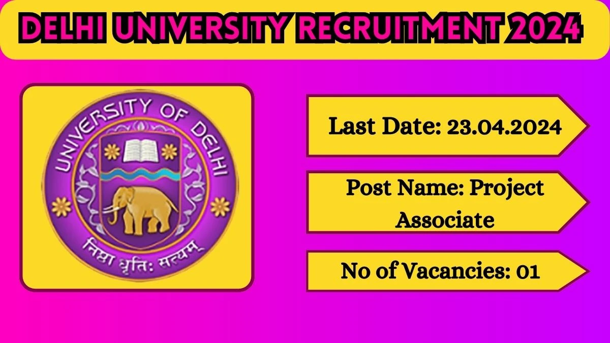 Delhi University Recruitment 2024: Monthly Salary Up To 38,440, Check Posts, Vacancies, Qualification, Age, Selection Process and How To Apply