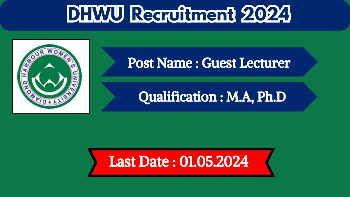 DHWU Recruitment 2024 - Latest Guest Lecturer on 23 April 2024