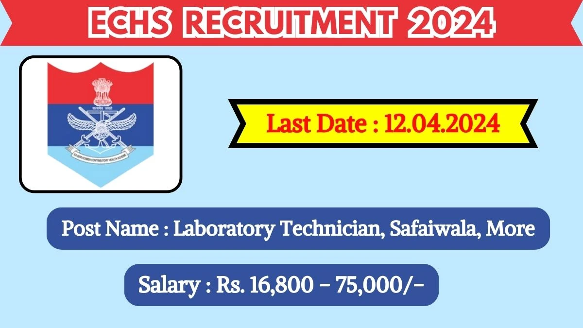 ECHS Recruitment 2024 New Notification Out, Check Post, Vacancies, Salary, Qualification, Age Limit and How to Apply