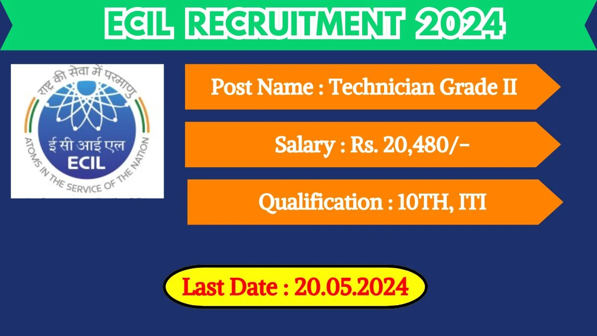 ECIL Recruitment 2024 Monthly Salary Up To 20,480, Check Posts, Vacancies, Qualification, Age, Selection Process and How To Apply