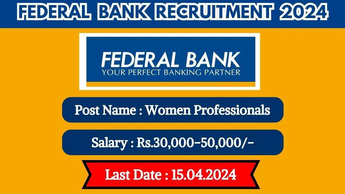 Federal Bank Recruitment 2024 New Opportunity Out, Check Post, Salary, Age, Qualification And Other Vital Details