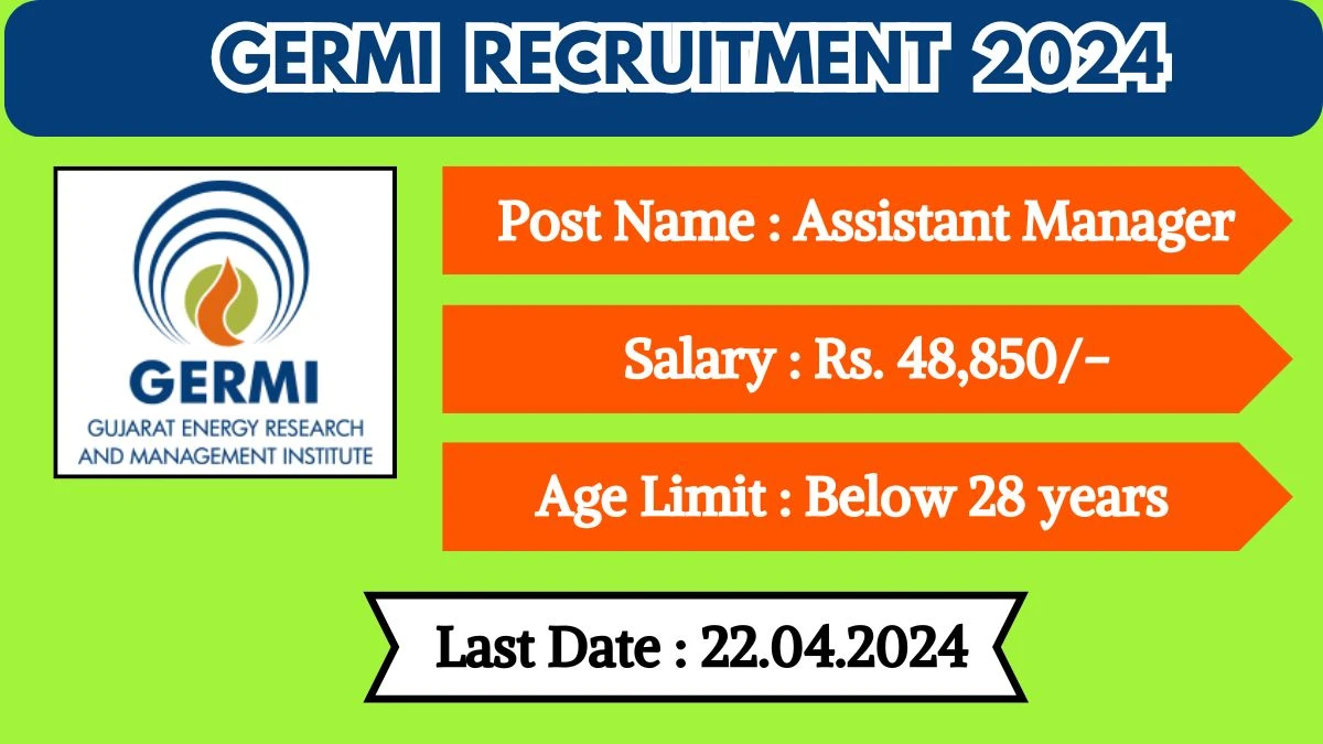 GERMI Recruitment 2024 Check Post, Vacancies, Qualifications, Age Limit, Salary And Other Information