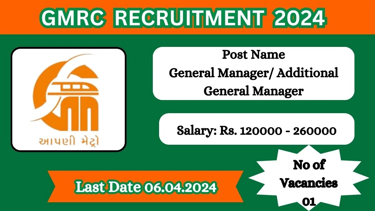 GMRC Recruitment 2024: New Opportunity Out, Check Vacancy, Post, Age Limit, Qualification and Application Procedure