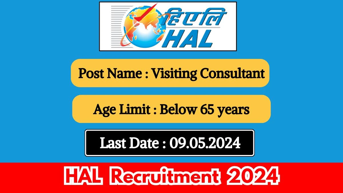 HAL Recruitment 2024 New Notification Out, Check Post, Age Limit, Qualifications, Salary And Selection Process