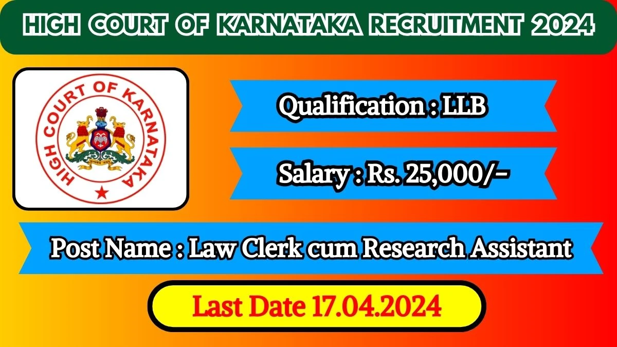 High Court Of Karnataka Recruitment 2024 Monthly Salary Up To 25,000, Check Posts, Vacancies, Qualification, Age Limit, Selection Process and How To Apply